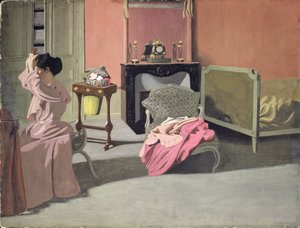 Woman Doing Her Hair by Felix Edouard Vallotton